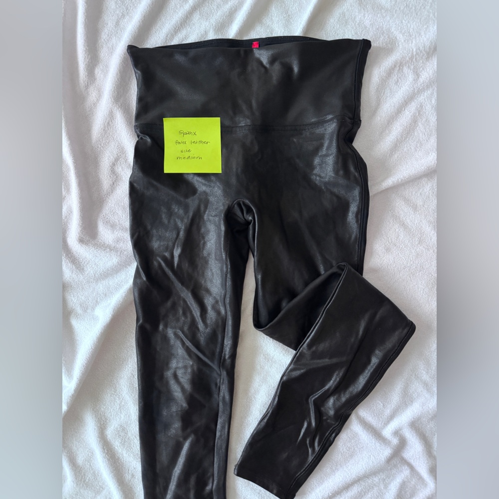 SPANX Faux Leather Black Leggings